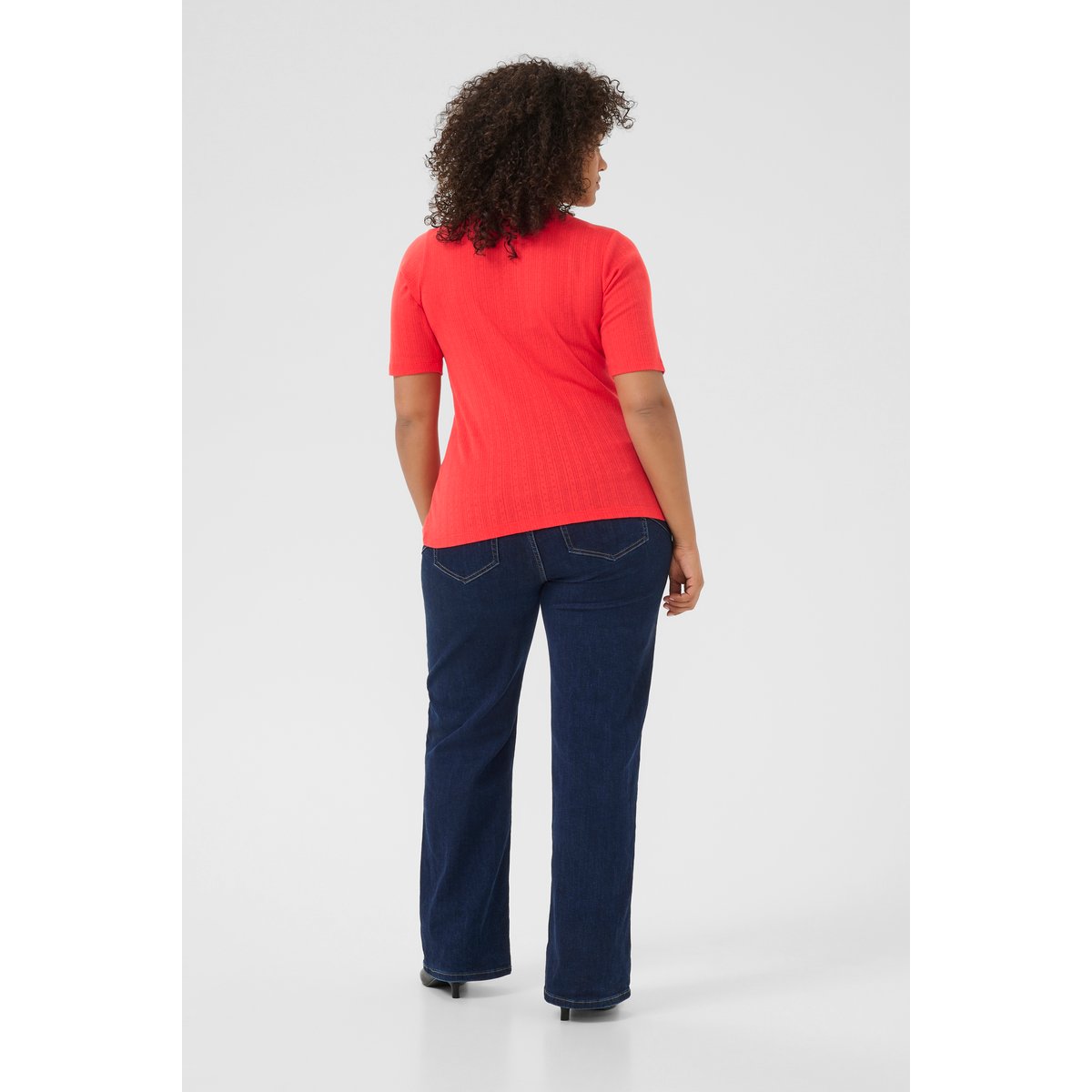 T-shirt rouge hibiscus, KAFFE CURVE