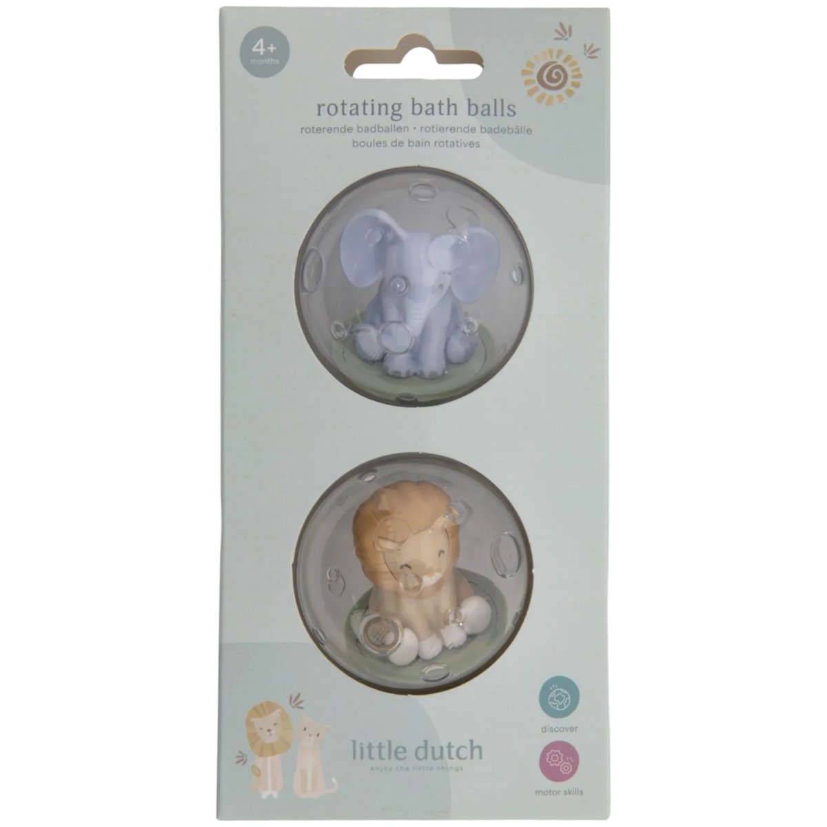 Balles tournantes vert, gris, beige, LITTLE DUTCH
