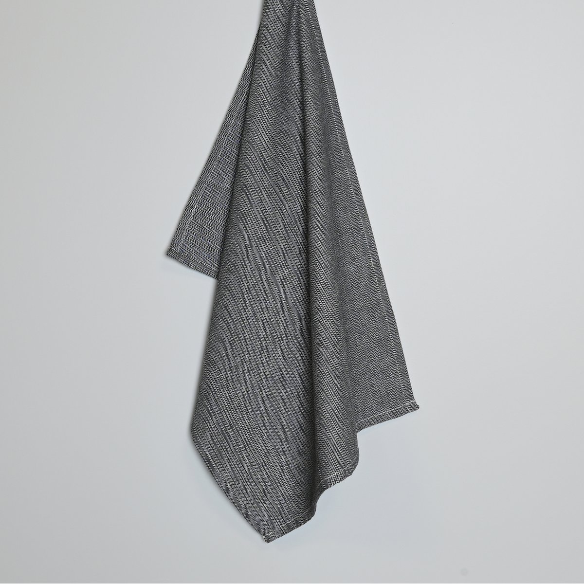 Torchon de cuisine en coton motif chevrons tissés - QABANE noir, HOME MAISON