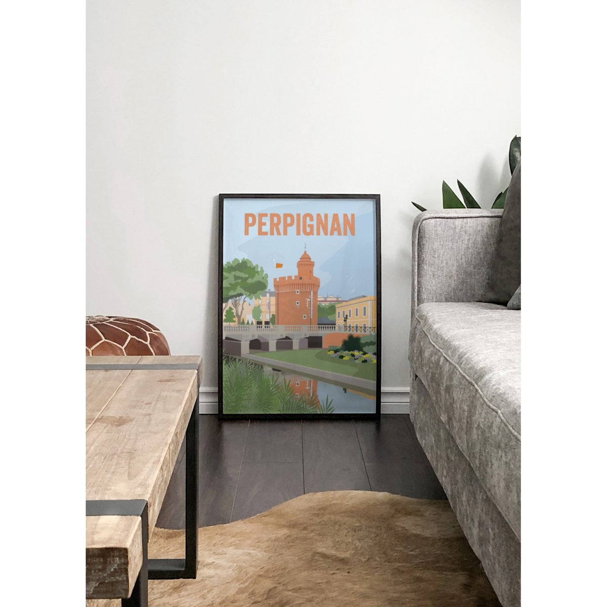 Affiche ville Perpignan blanc, L'AFFICHERIE