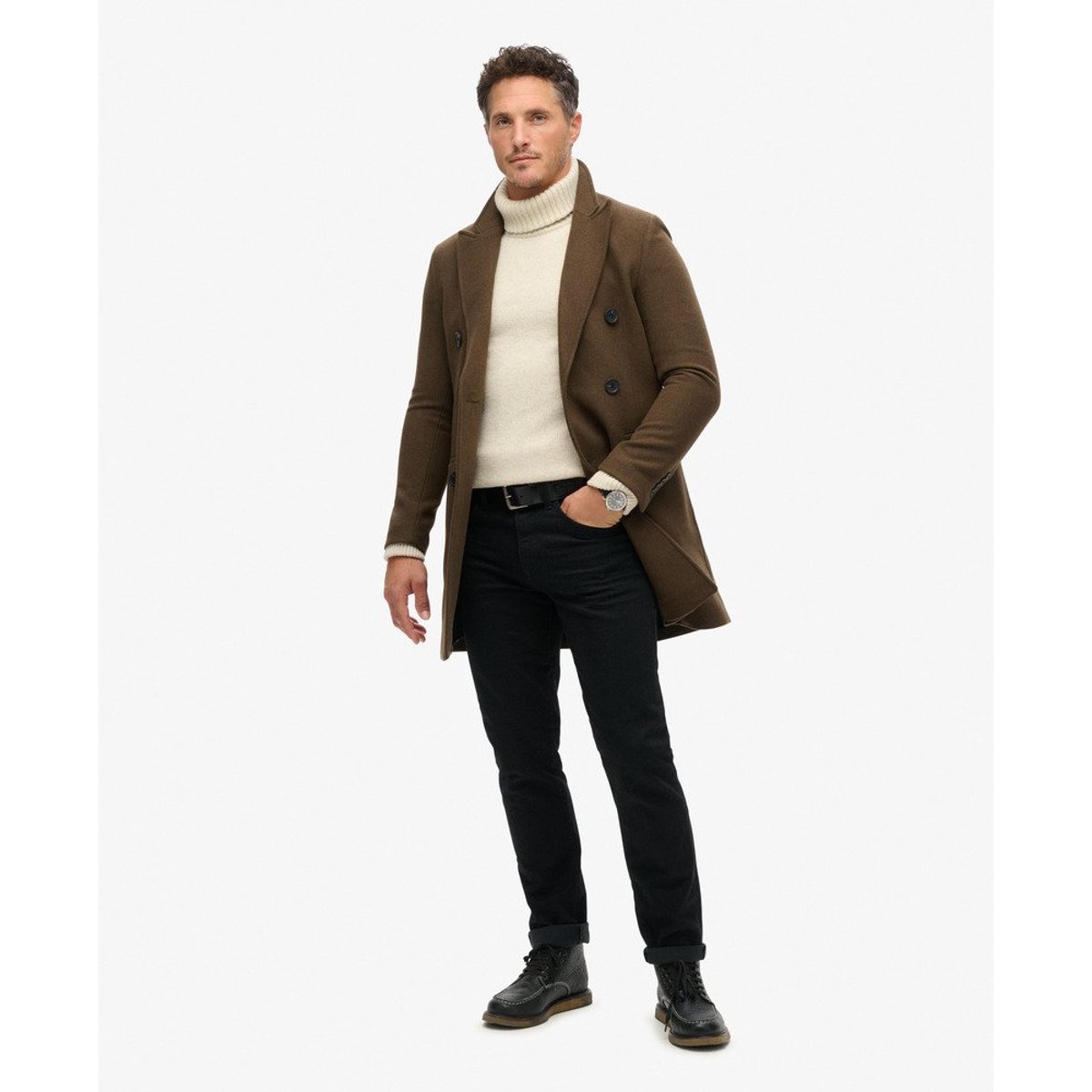 The Merchant Store - Manteau de ville kaki intense, SUPERDRY