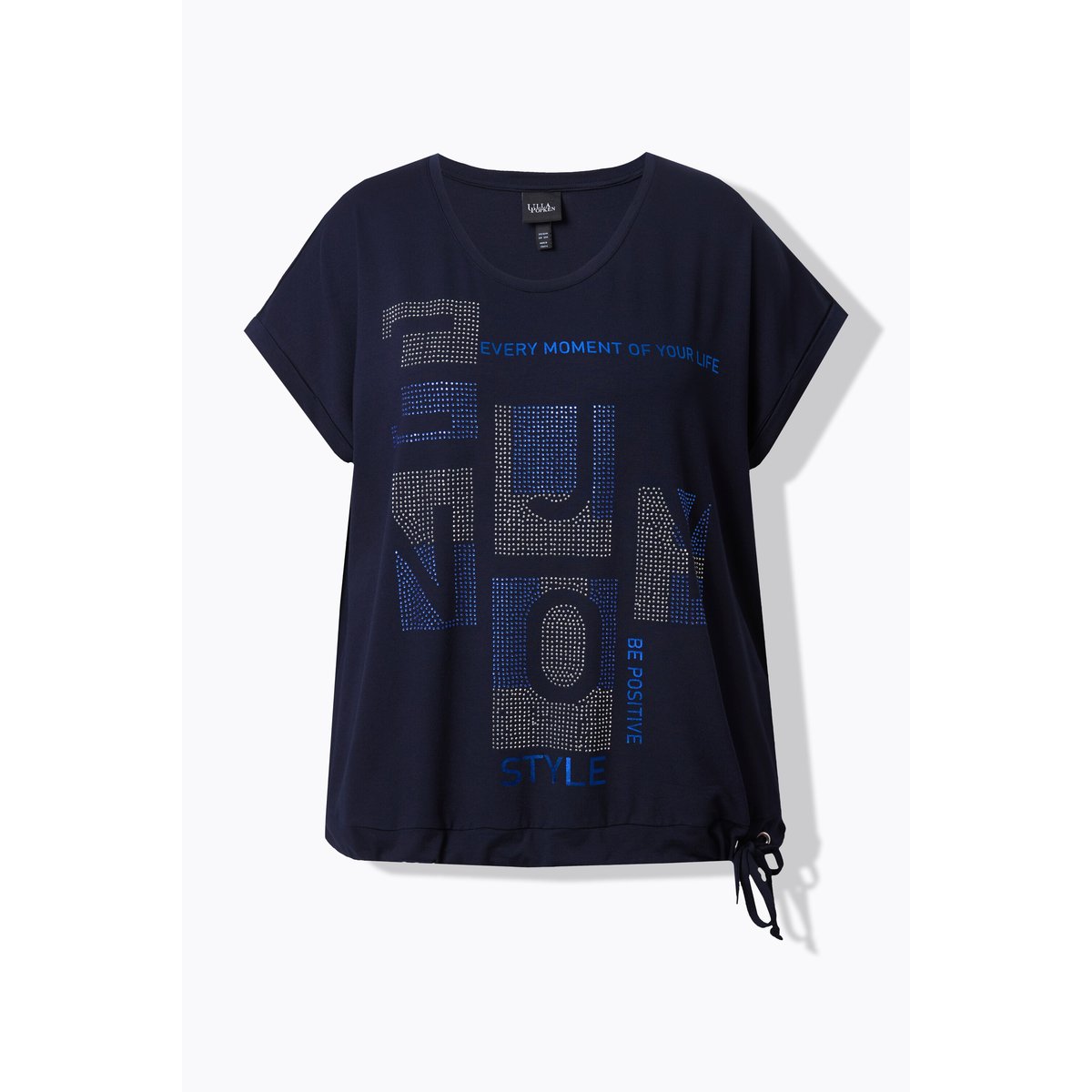 T-shirt oversize à col rond et marine, ULLA POPKEN