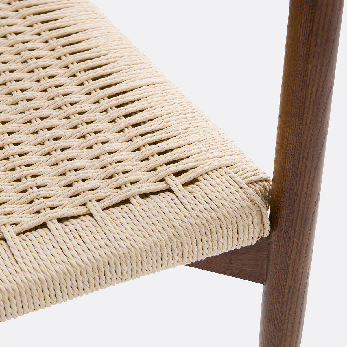 Sillón de mesa de fresno macizo y trenzado, Dorau tinte color nogal, LA REDOUTE INTERIEURS