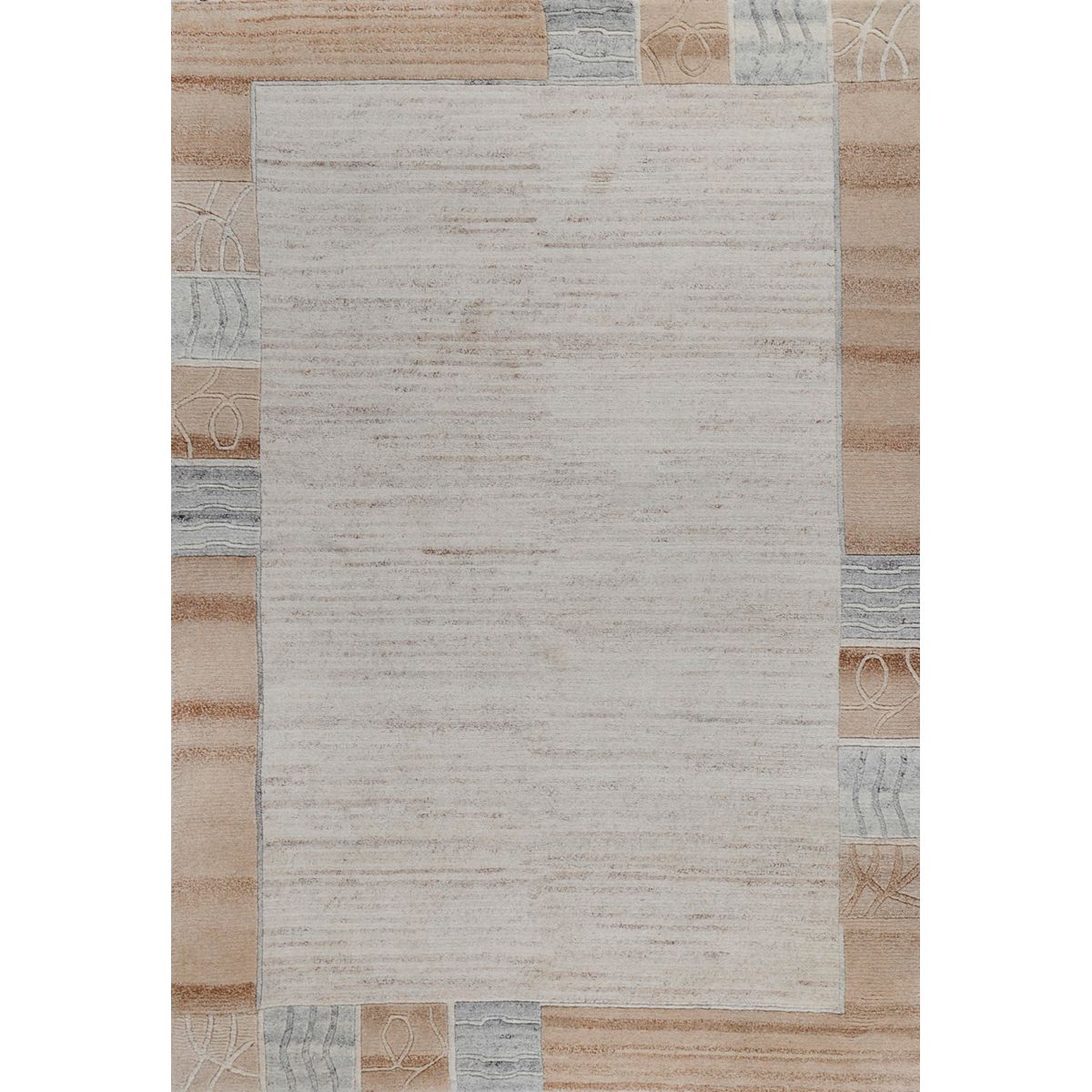 Tapis Royal Natural tufté main en laine natur red, THEKO