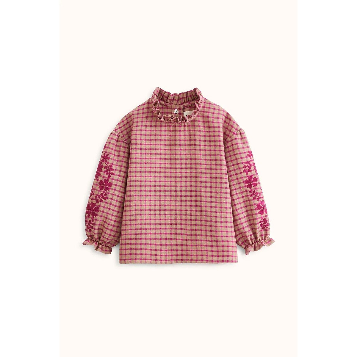 Blouse manches longues à carreaux TILDAK rose, APACHES COLLECTIONS