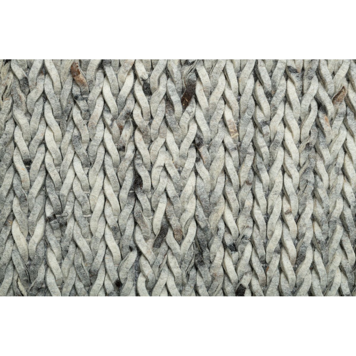 Tapis salon Arlberg, fait main, laine feutrée naturel beige, THEKO