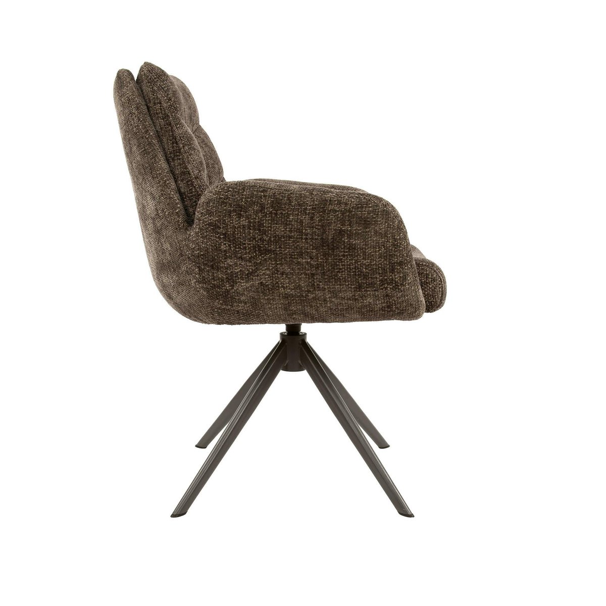 Fauteuil pivotant (lot de 2) tissu chenille TAJ taupe, PIER IMPORT