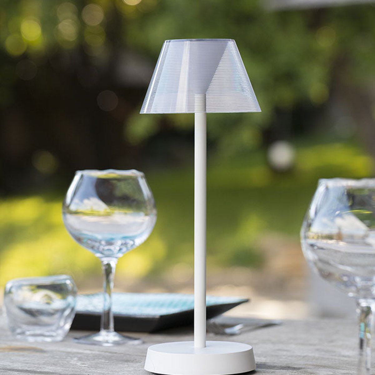 Lot de 2 lampes de table sans fil 2x BEVERLY blanc, LUMISKY