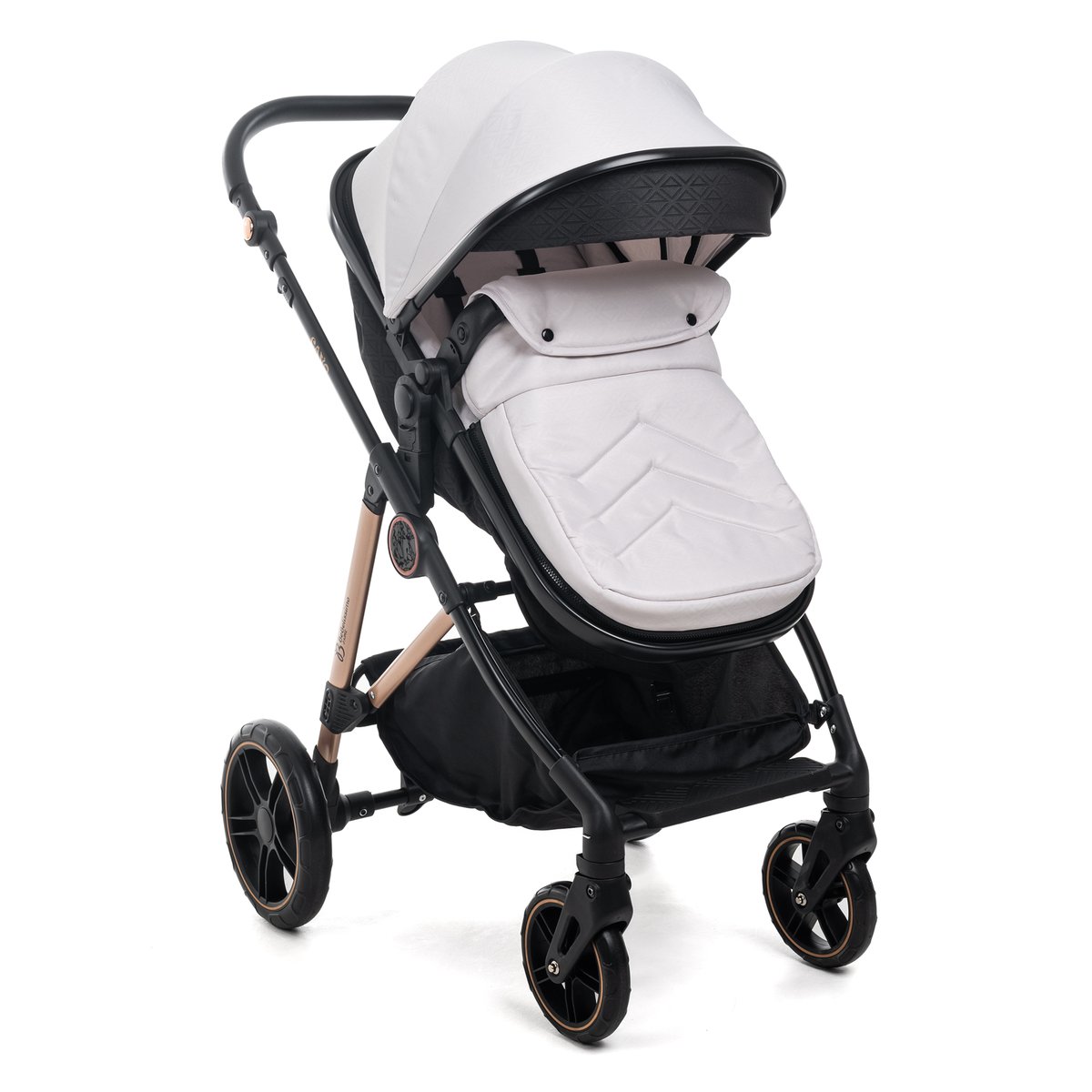 Poussette combinée trio 3 en 1 - siège auto 0+ CAVO – nacelle – dès la naissance – jusqu’à 22kg - beige couleur unique, BEBELISSIMO J'AIME
