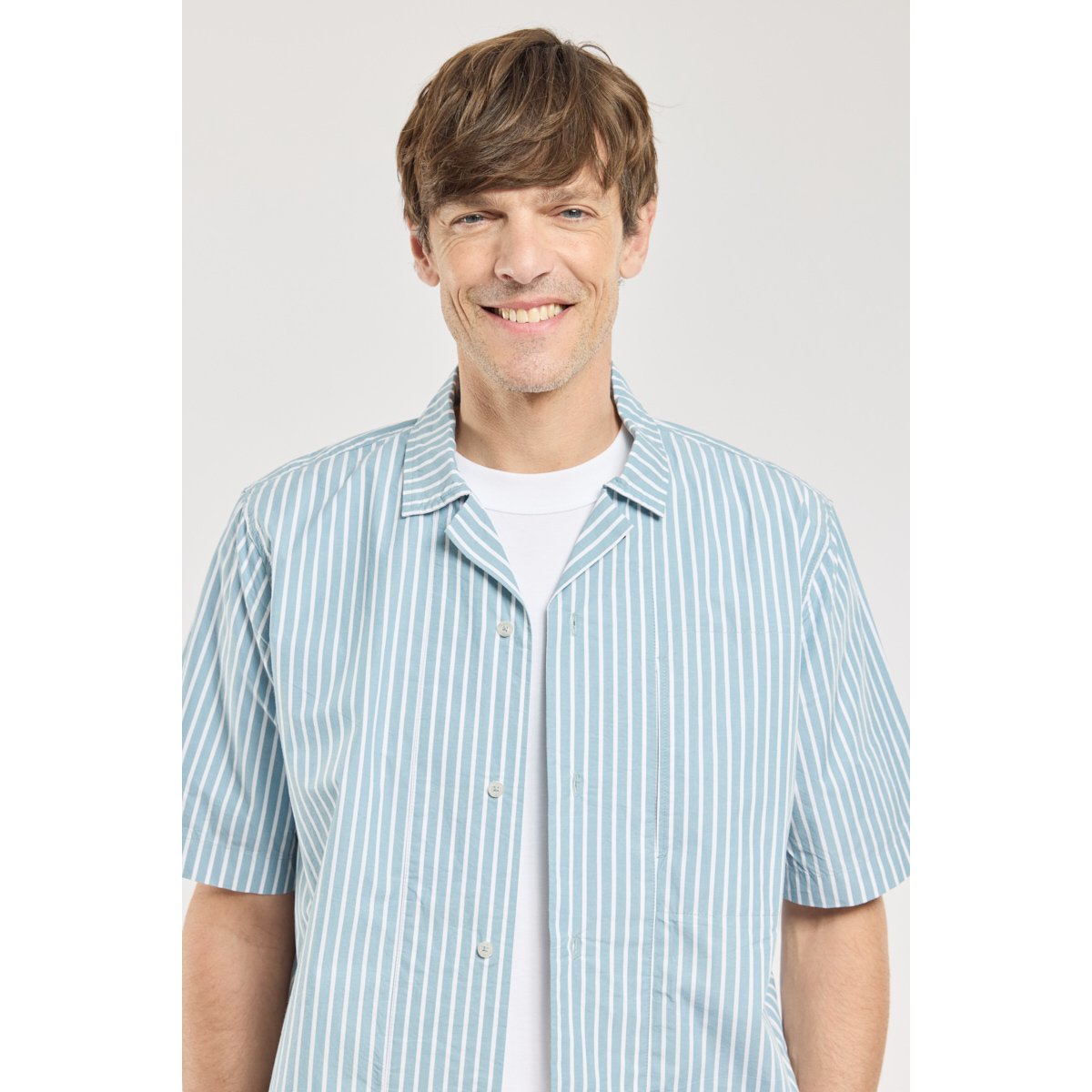 Chemise rayée en Coupe confort raye bleu, ARMOR-LUX