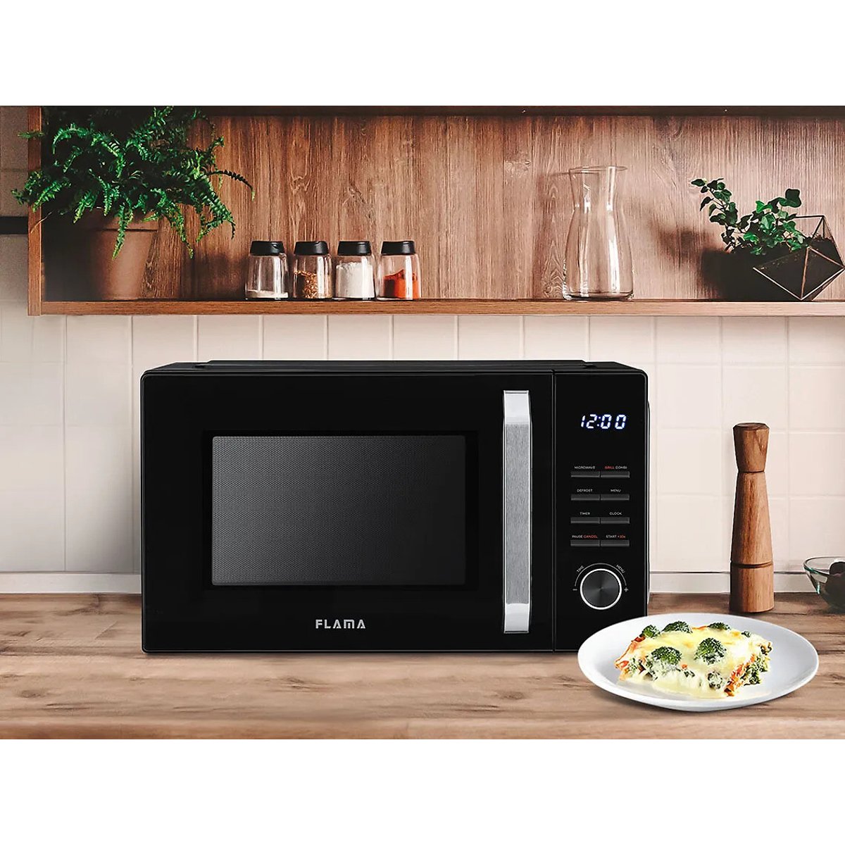 Micro-Ondas 25L Digital C/Grill Preto 1862FL, FLAMA preto , FLAMA