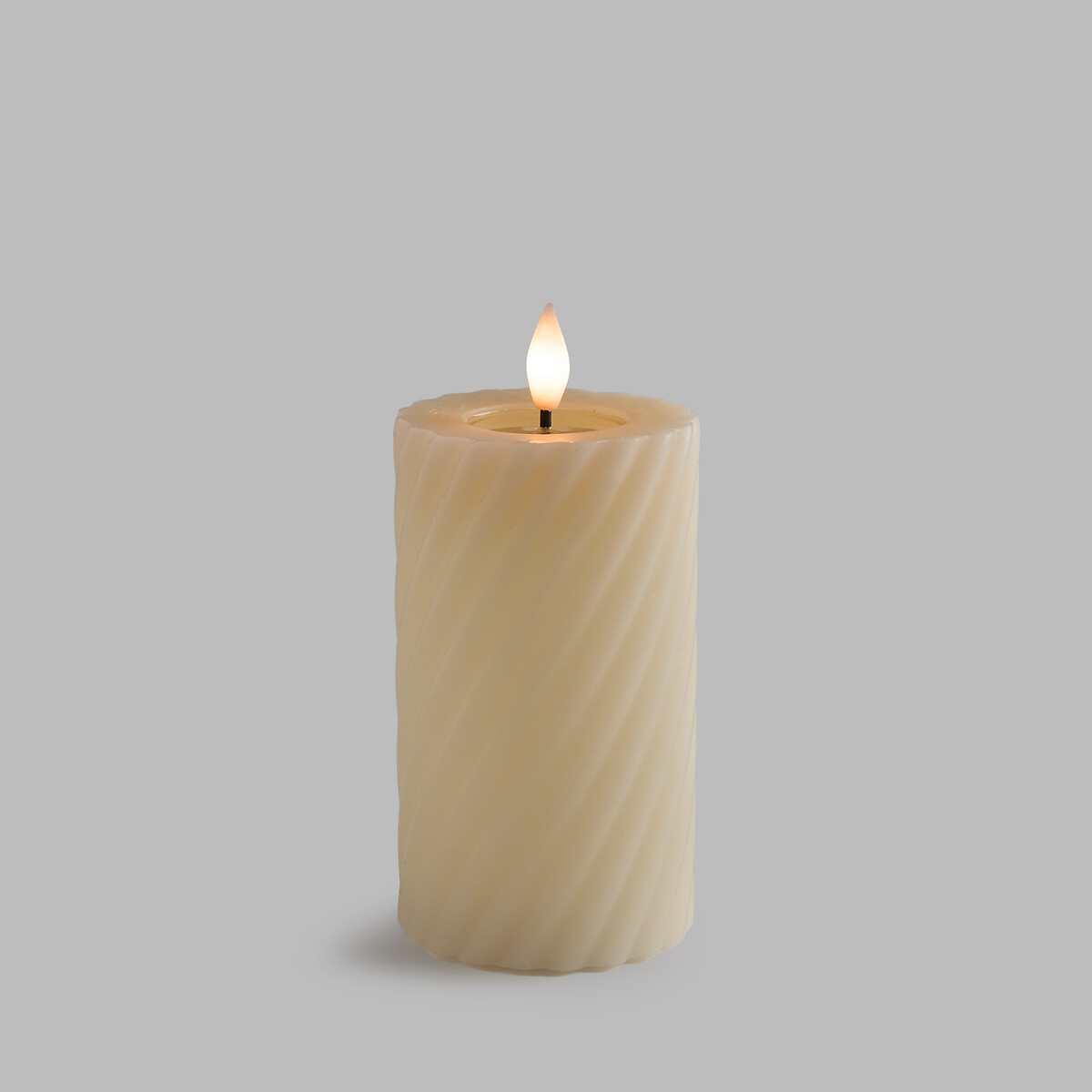 Bougie LED torsadée, en cire, hauteur 16 cm, CASPAR ecru, LA REDOUTE INTERIEURS