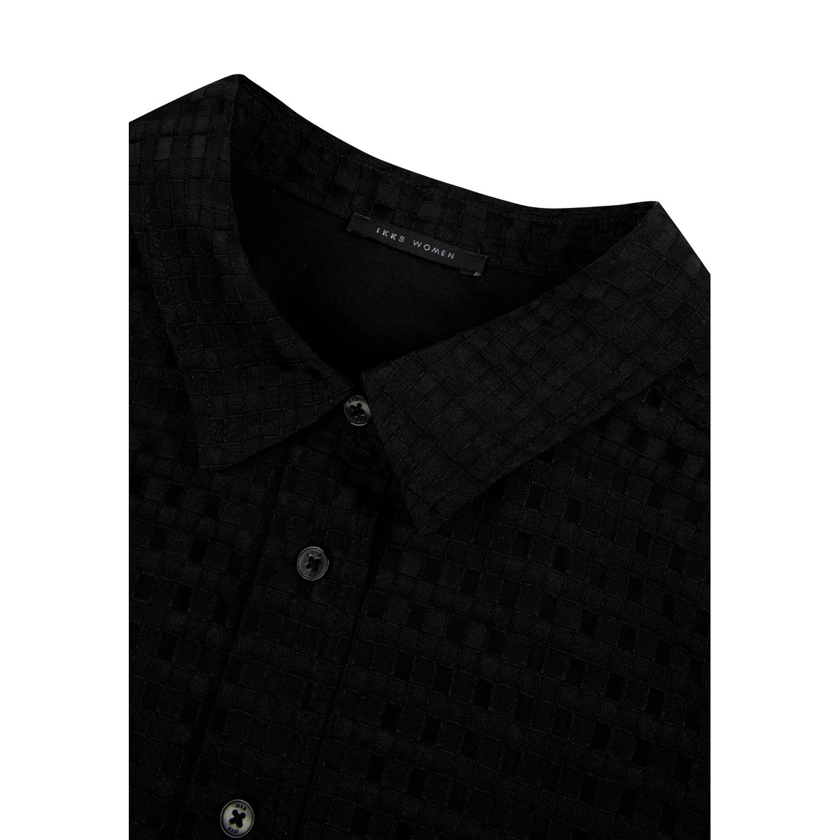 Robe motif carreaux ajourés noir, IKKS