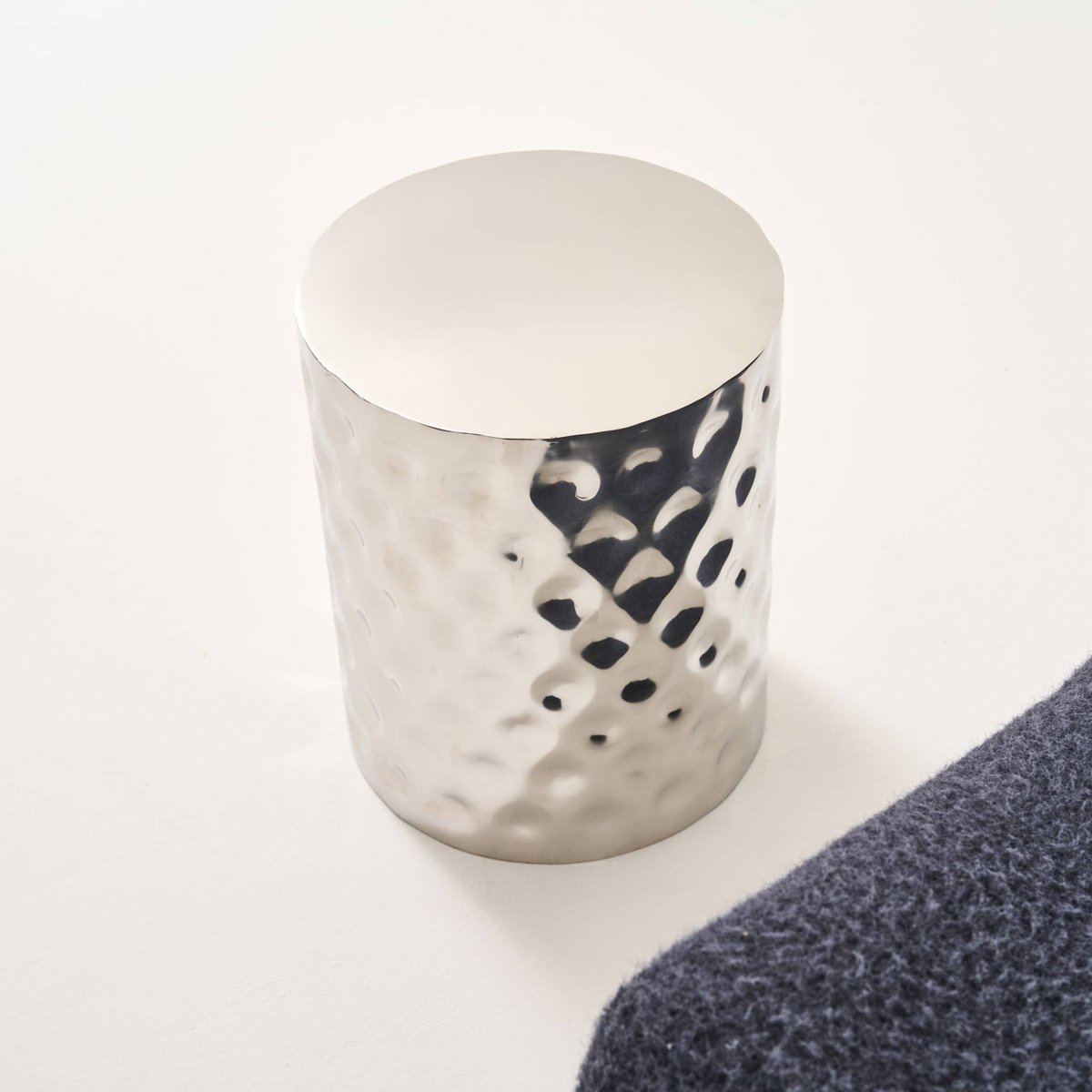 Table d'appoint, bout de canapé, table de chevet acier émaillé chromé Ø33 x H 41cm MIRA chromé, SWEEEK
