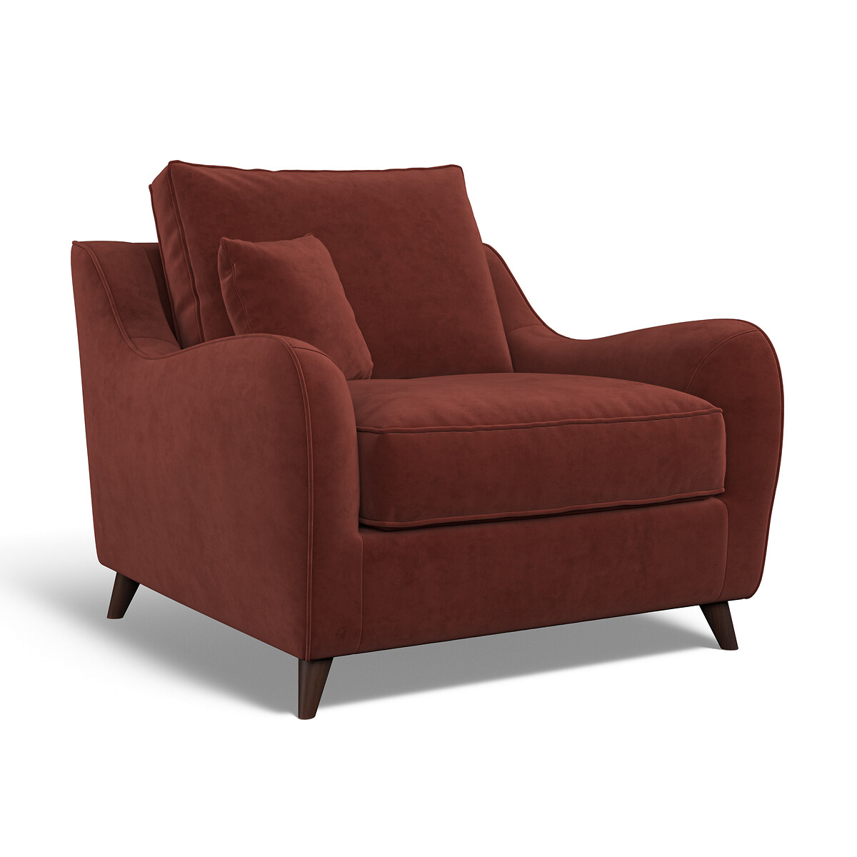 Amelia Velvet Armchair with Dark Wood Legs burgundy, ÉDITÉ
