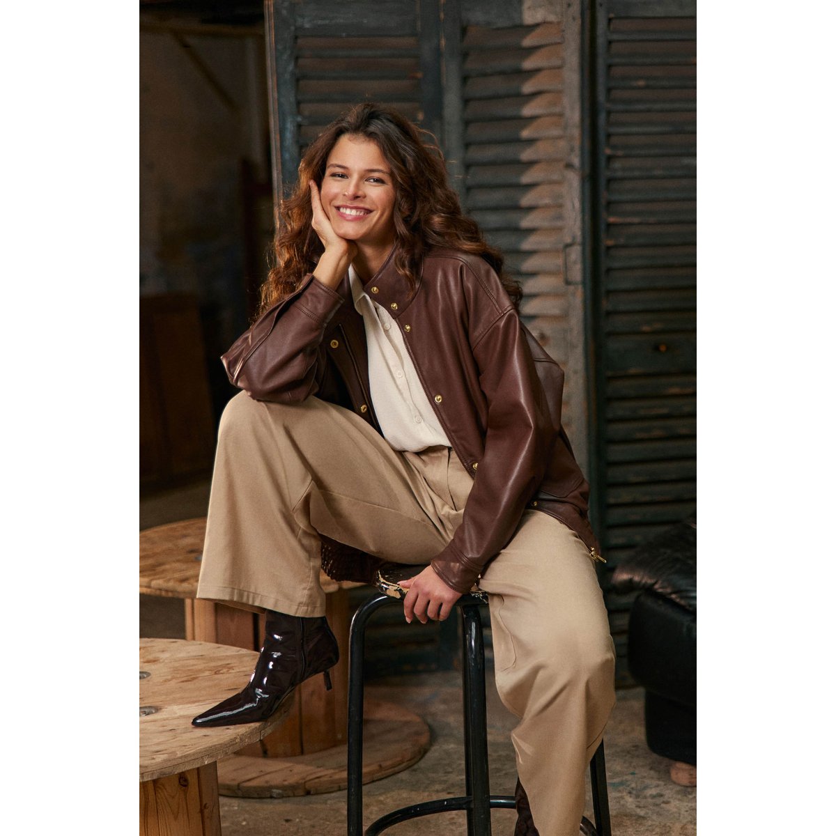 Veste col montant uni FLOY 16-marron, LA PETITE ETOILE