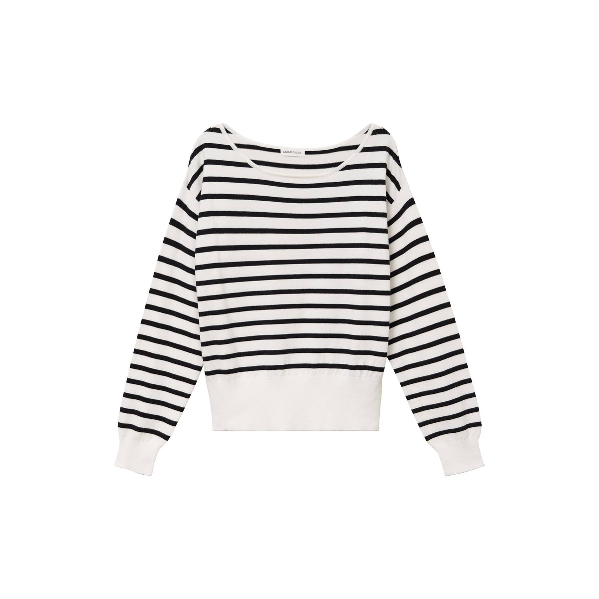 Pull ample manches longues fin blanc, CACHE CACHE