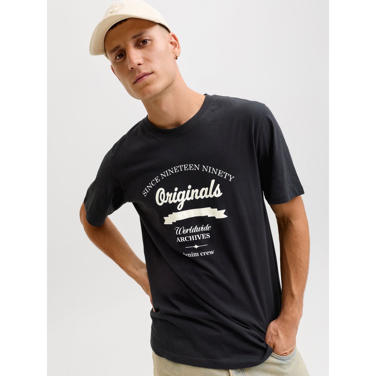 T-Shirt noire - black, JACK & JONES