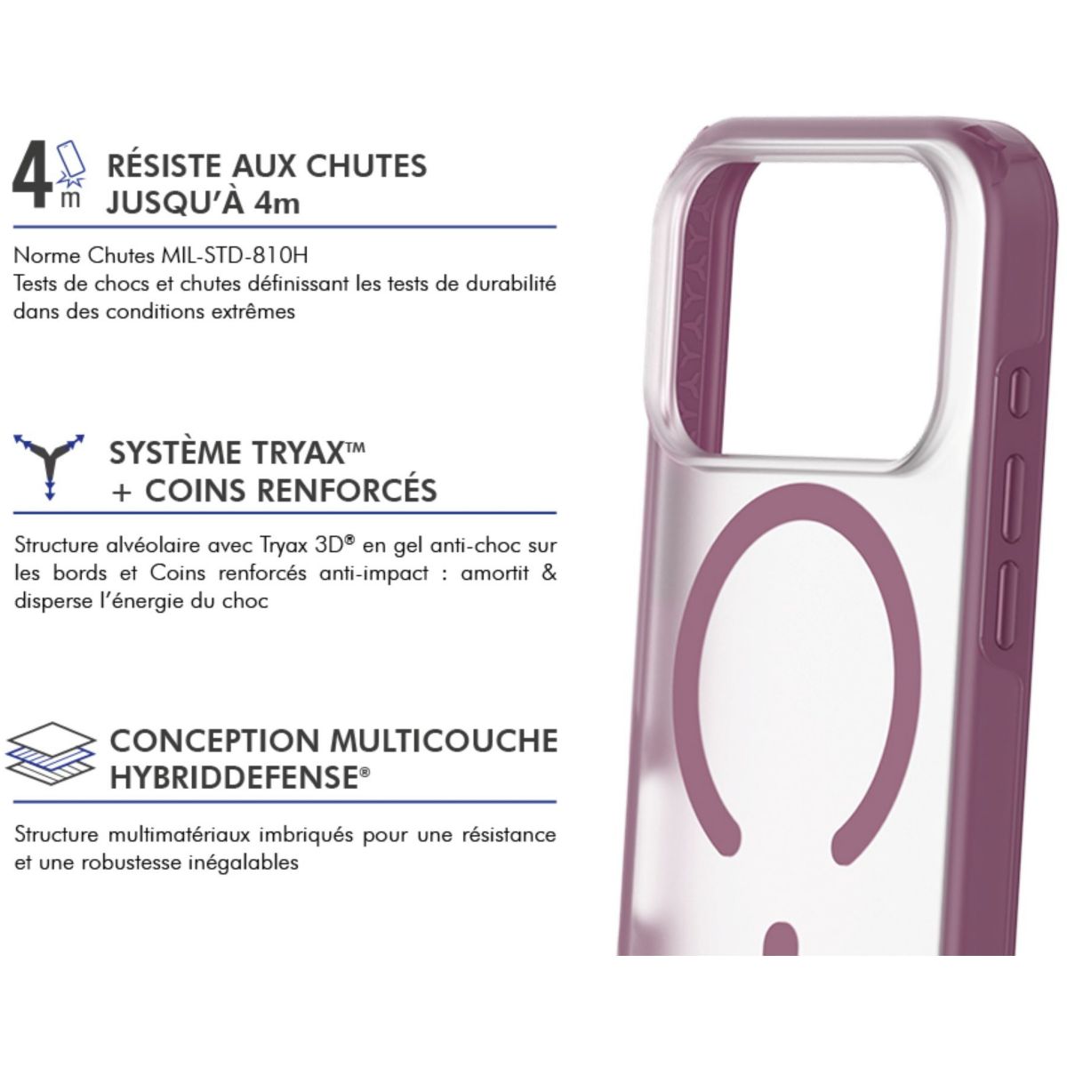 Coque iPhone 18 Pro/17 Pro Violet couleur unique, FORCE CASE