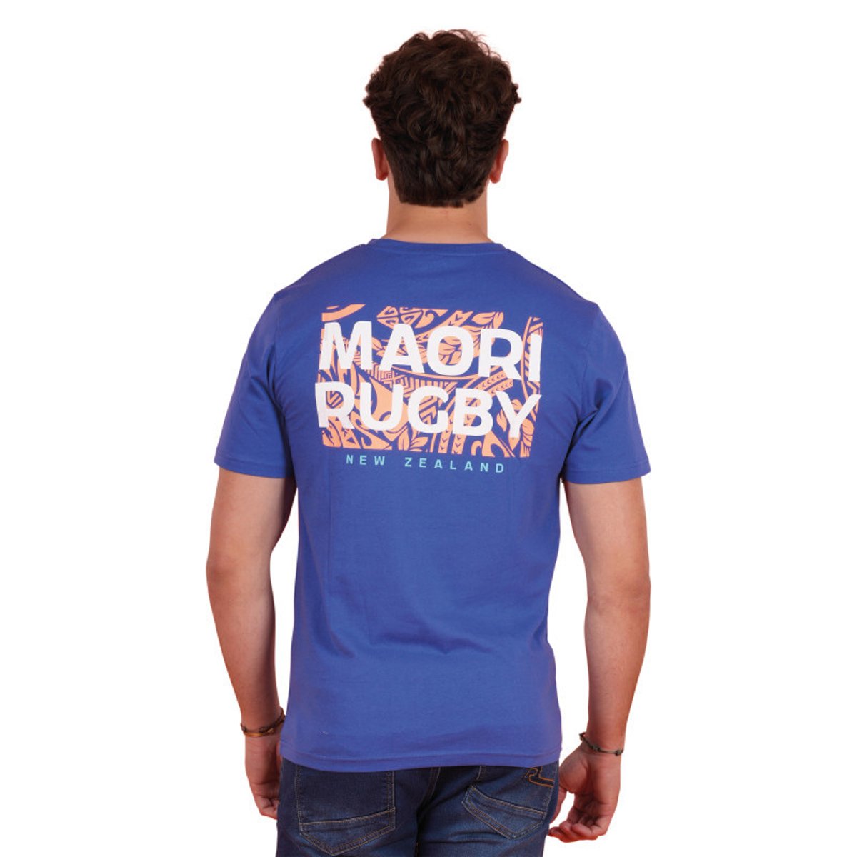 T-shirt en coton biologique bleu uni pourvu d'une coupe droite bleu, RUCKFIELD