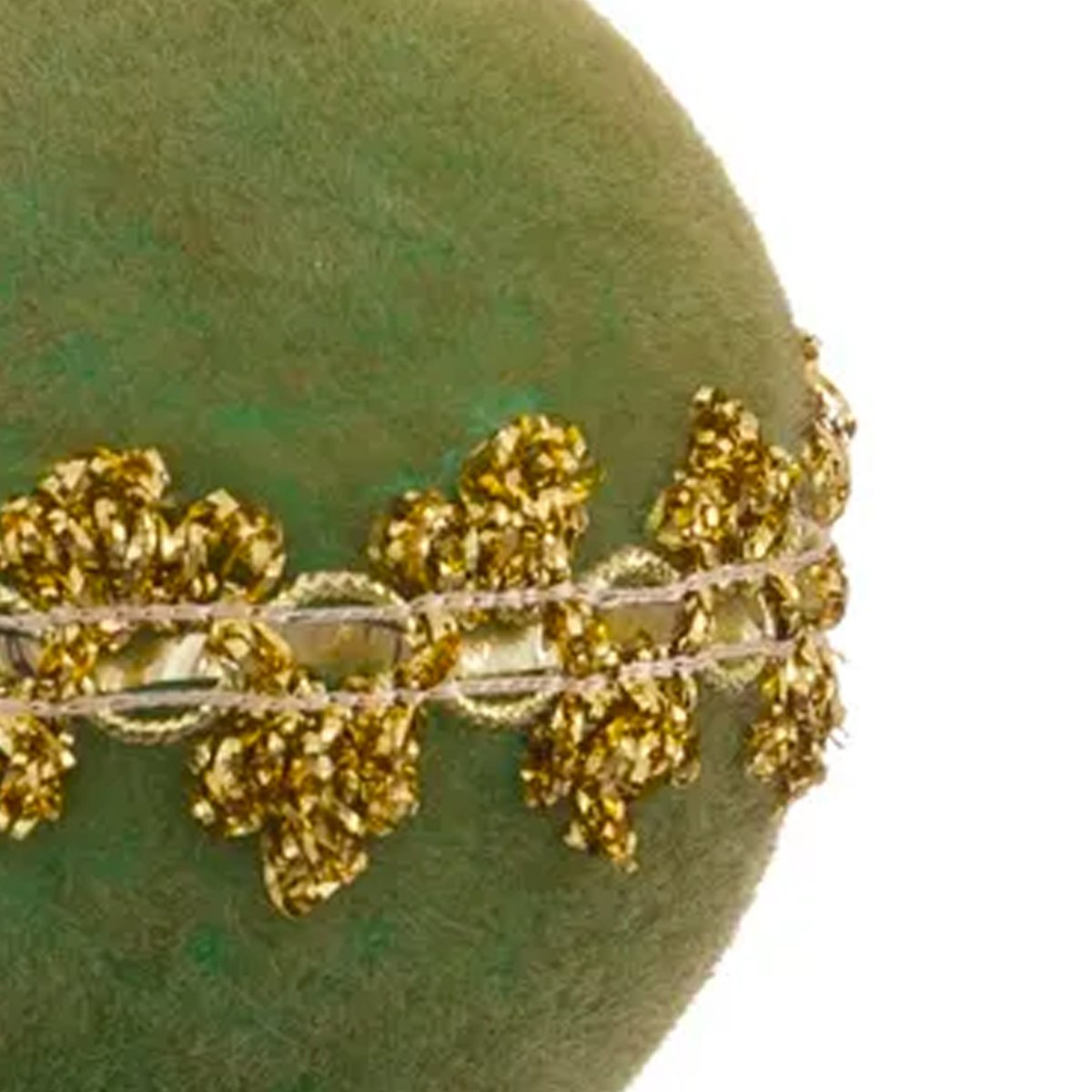 Boule de Noël velours vert et doré 8cm vert, WADIGA