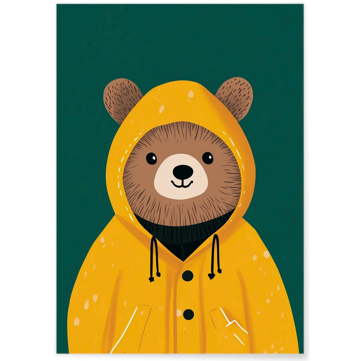 Affiche Ours en ciré jaune blanc, L'AFFICHERIE