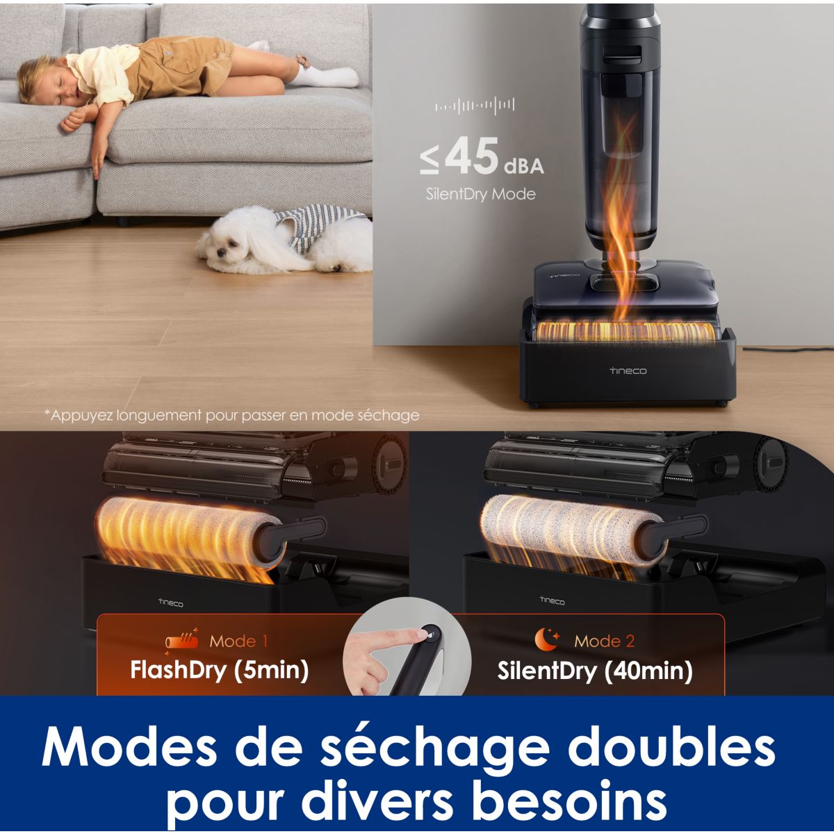 Aspirateur laveur Floor One S7 Steam avec fonction vapeur couleur unique, TINECO