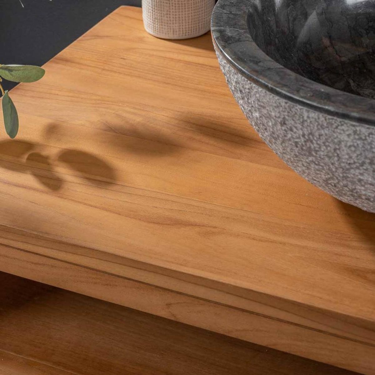 Meuble en teck rectangle 90 cm MYA naturel, WANDA COLLECTION