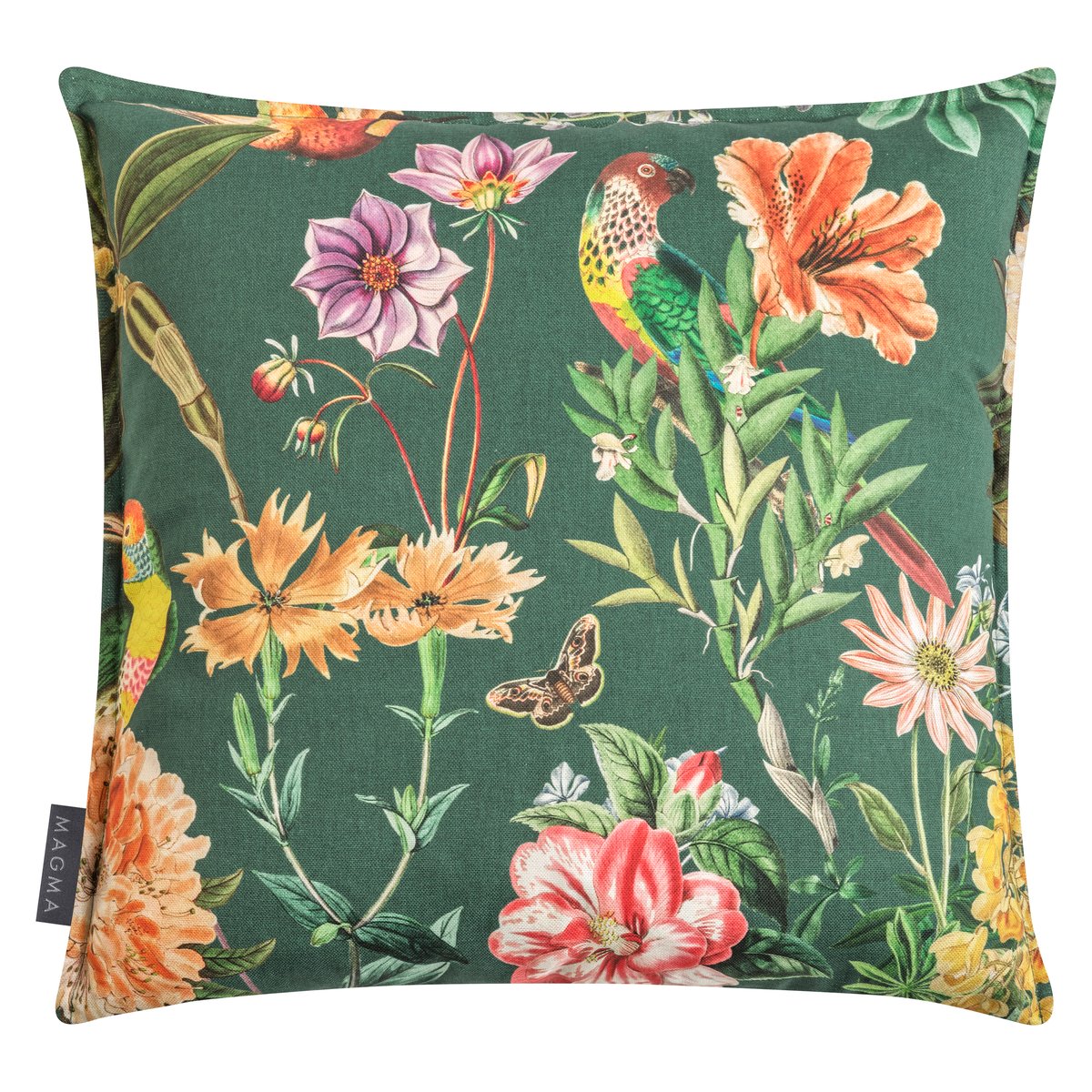 Lot de 2 housses de coussin motif floral imprimé AURELIA multicolore vert, MAGMA HEIMTEX