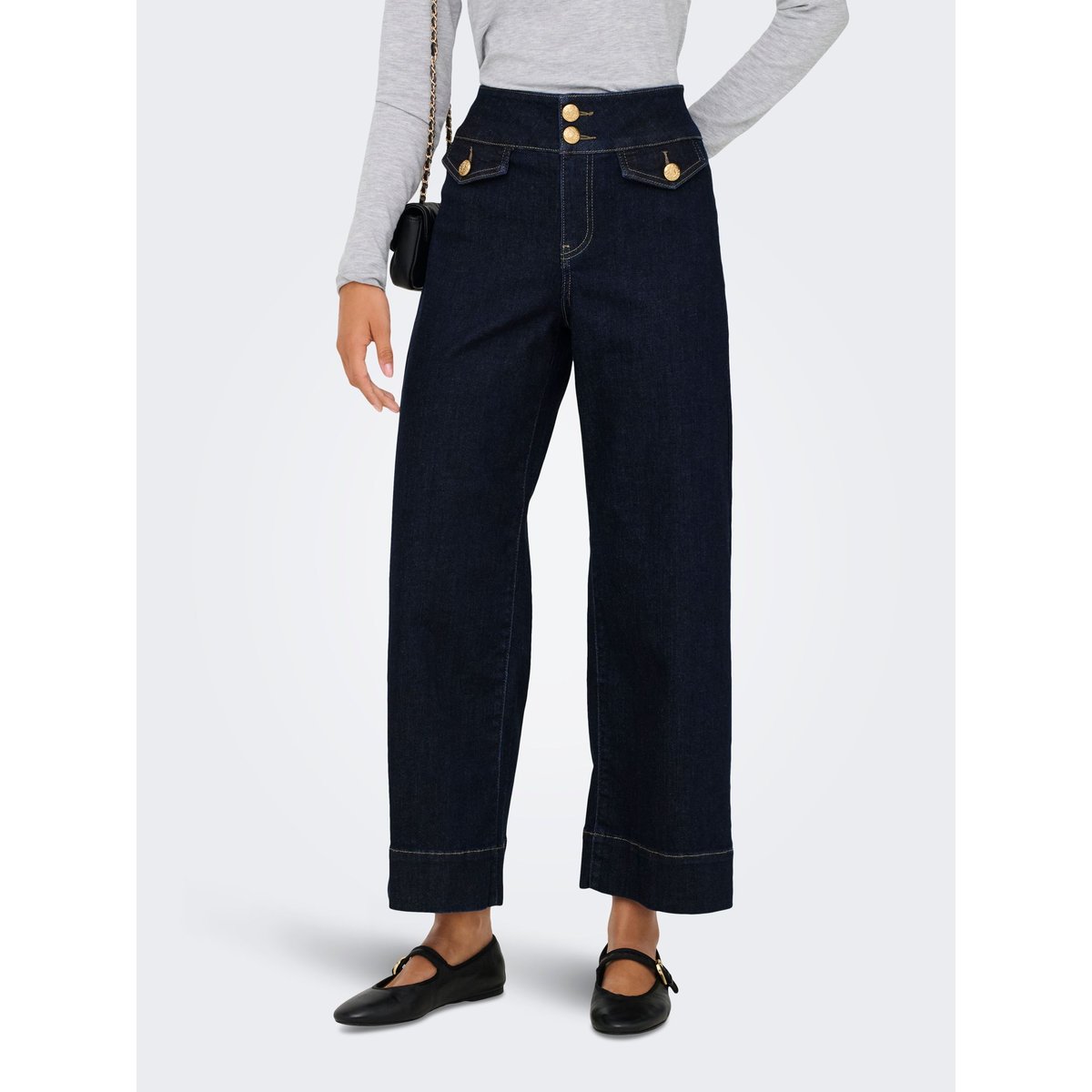 Jean À Jambe Large dark blue denim, ONLY