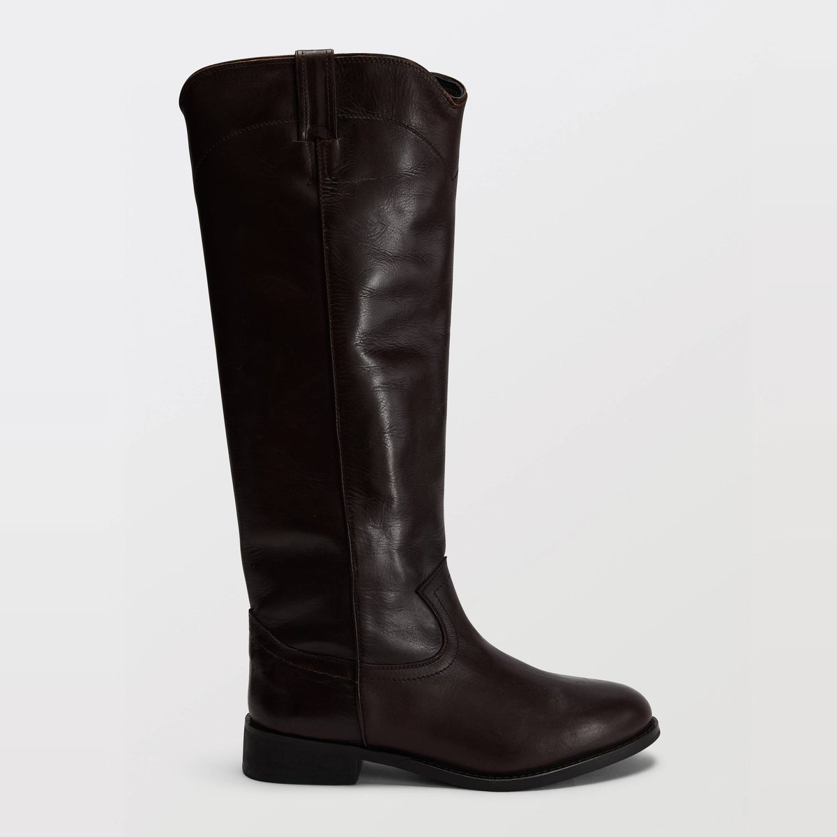 Bottes plates en cuir arbre, MONOPRIX