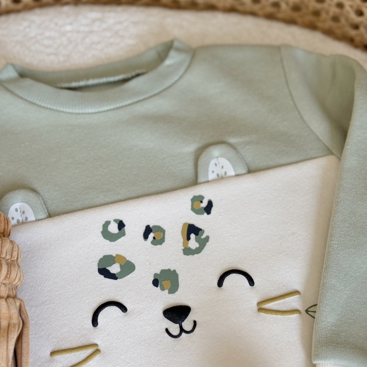 Sweat-shirt enfant en molleton Boavista vert, PETIT BEGUIN