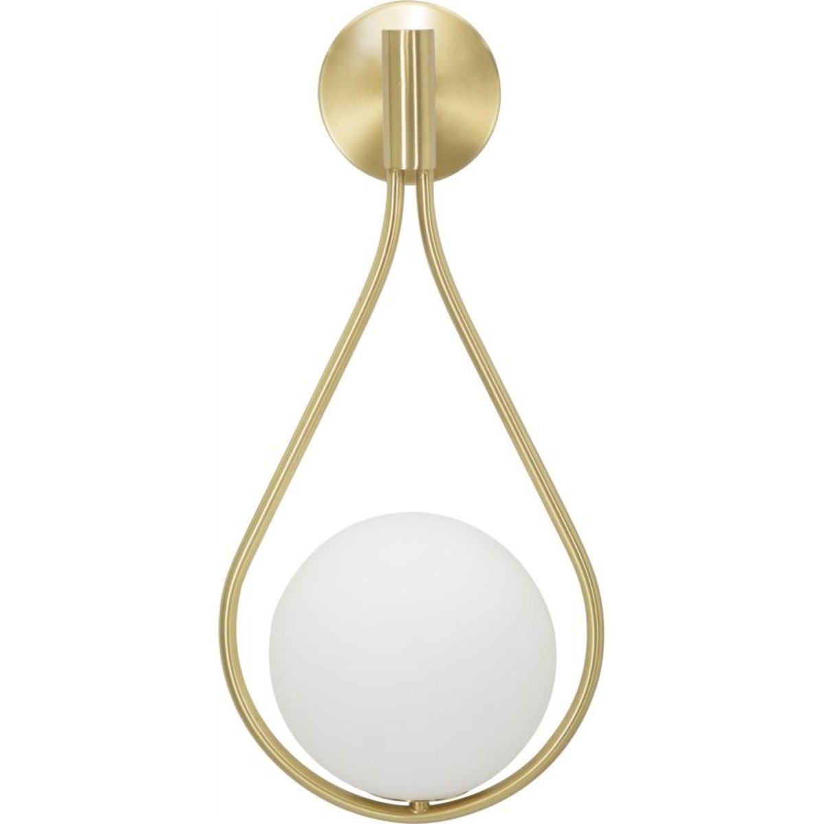 Applique murale fer et verre globe GLAM doré et blanc, RECOLLECTION