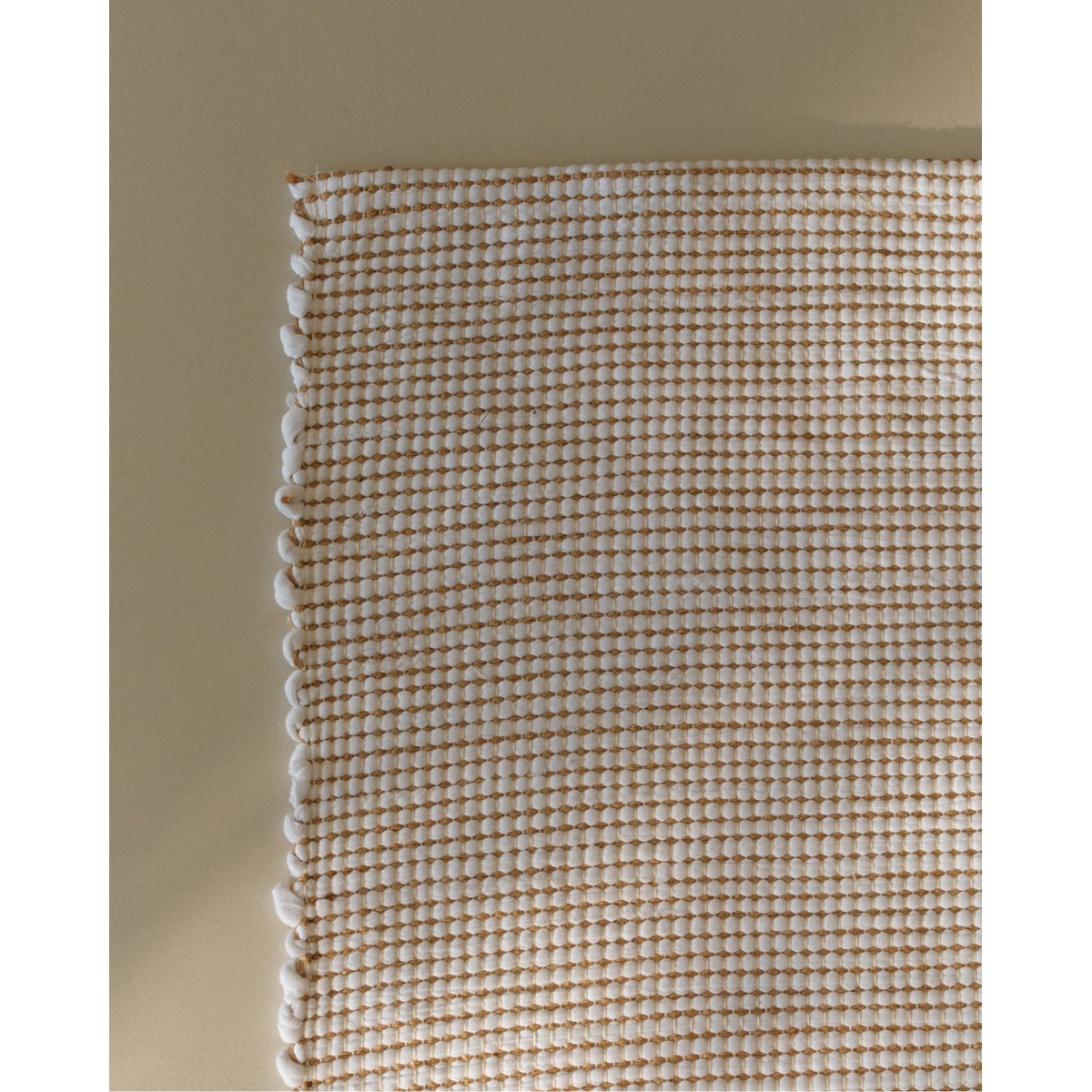 Tapis en tissus naturels tons beige et blanc 60x100 cm tons blancs et beiges, HANNUN