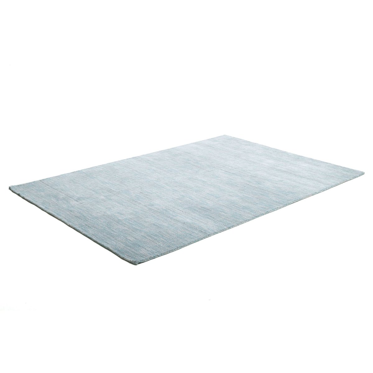 Tapis tissé main en viscose turquoise, THEKO