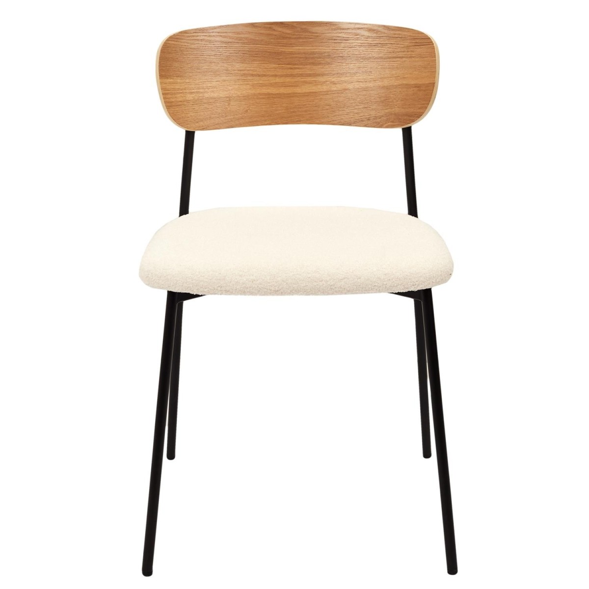 Lot de 4 Chaises en tissu écru LIVIO ecru, CALICOSY