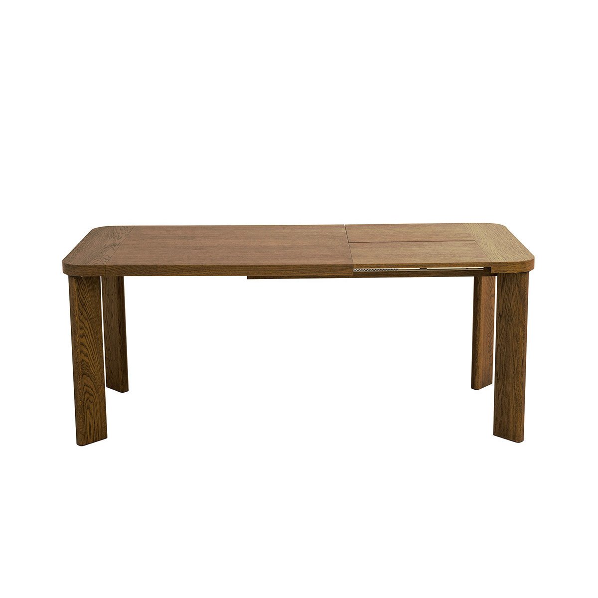 Table à manger extensible 150 à 210 cm LUMINY placage chêne massif marron foncé, BOBOCHIC