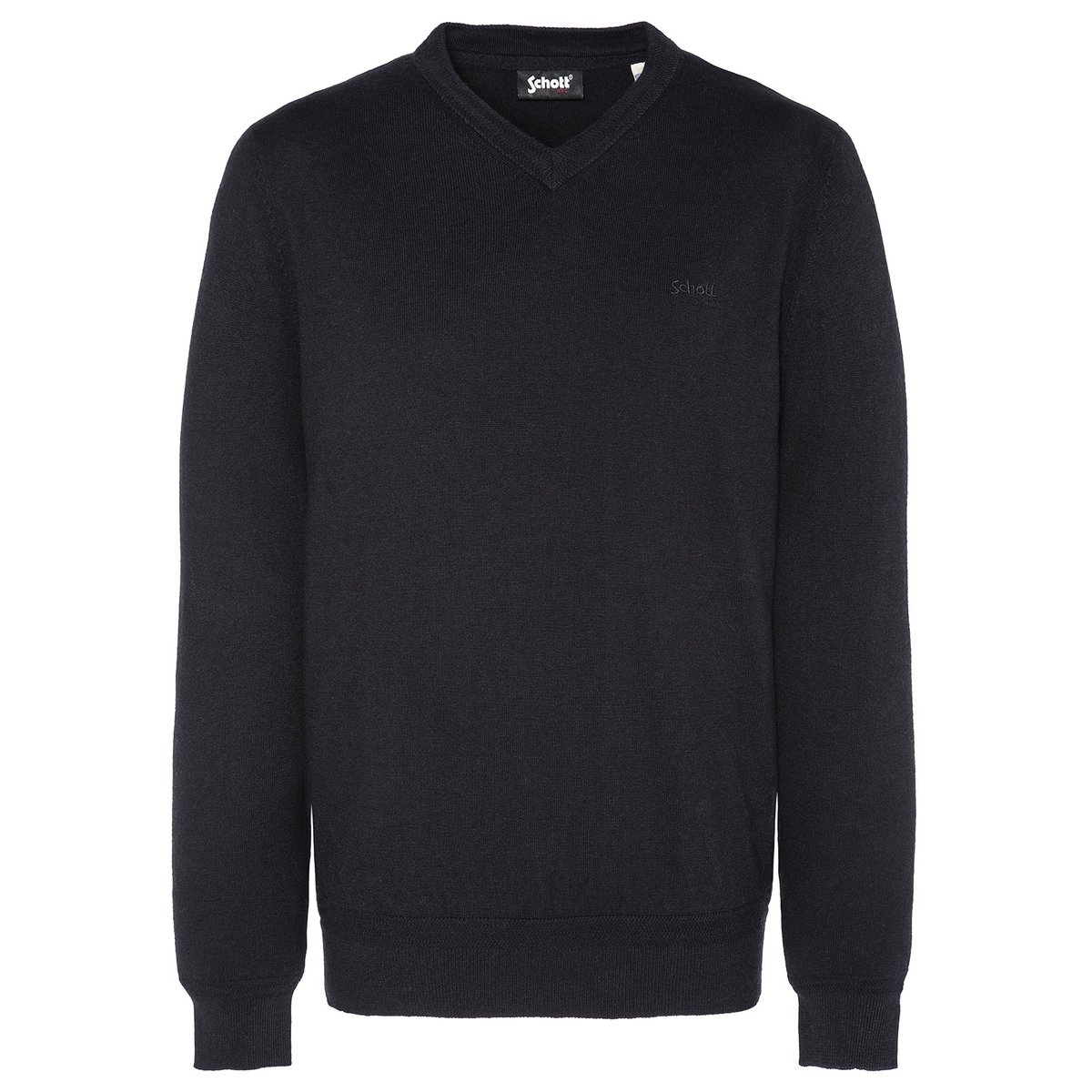 Pull En Coton Et Laine Pl Beal 2 bleu marine, SCHOTT