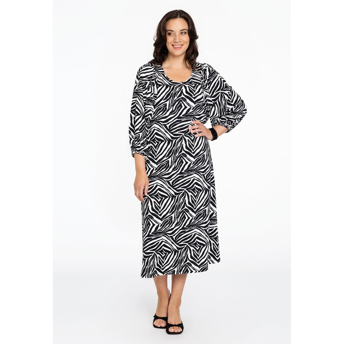 Robe imprimé / imprimée animal noir, YOEK