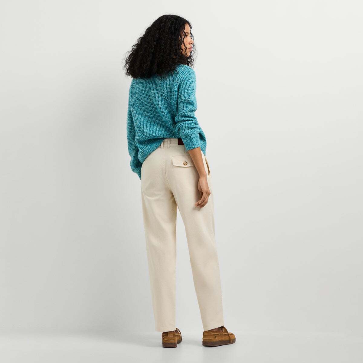 Pantalon Taille Haute Et Coupe Droite dentelle beige, PEPE JEANS