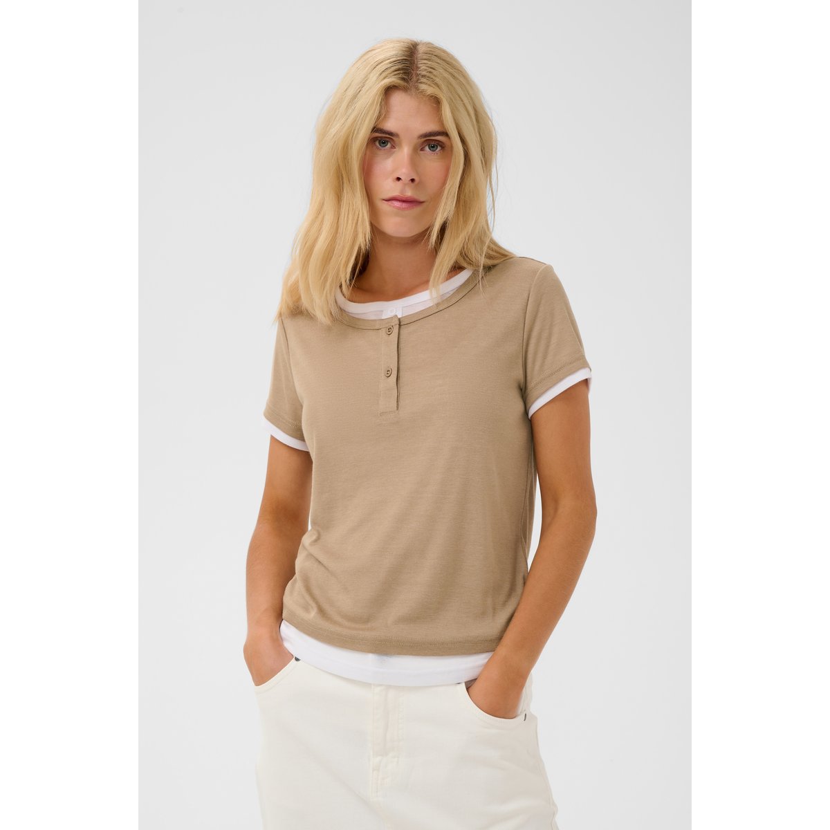T-shirt à manches courtes beige dune, CULTURE
