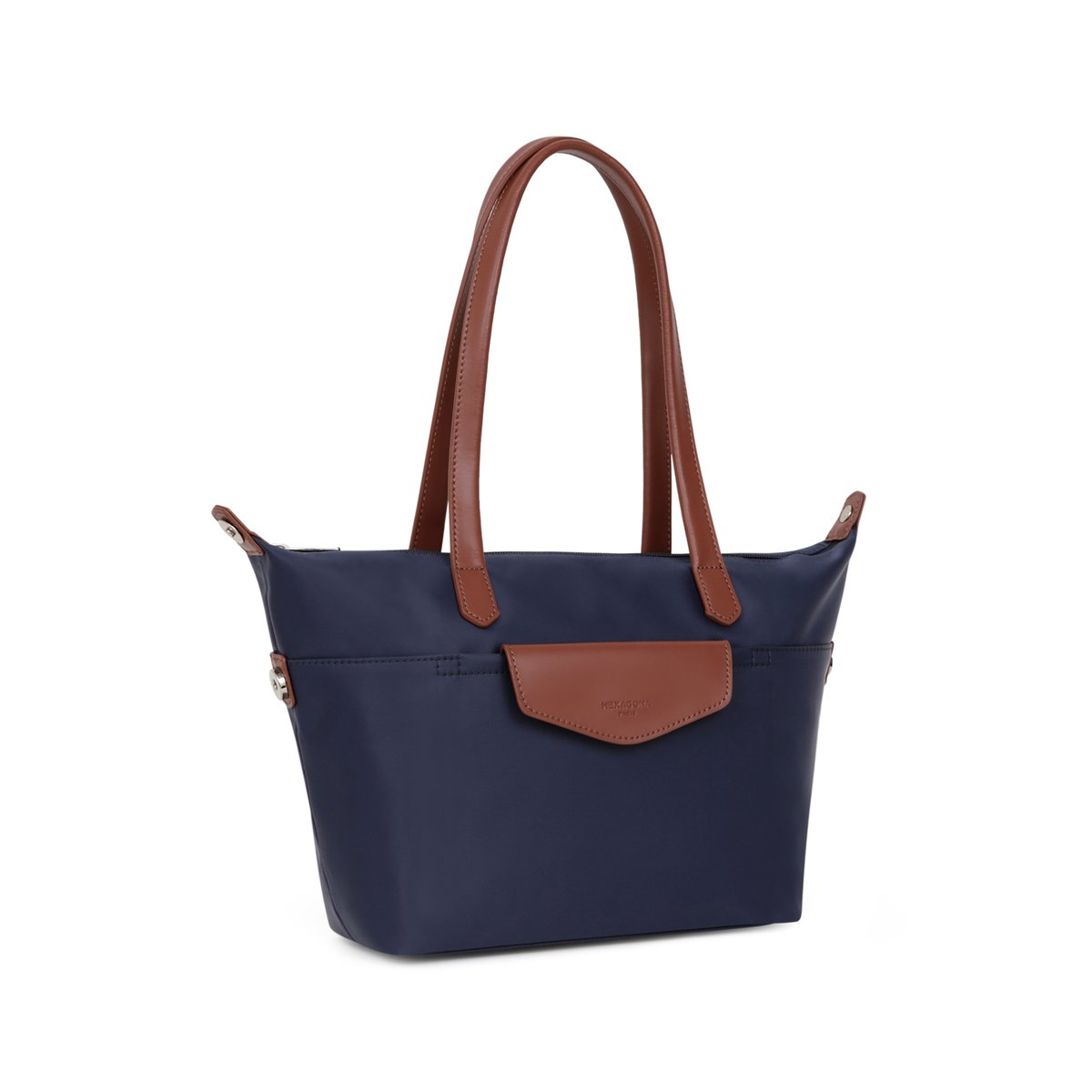 Sac cabas porté épaule  POP bleu marine, HEXAGONA