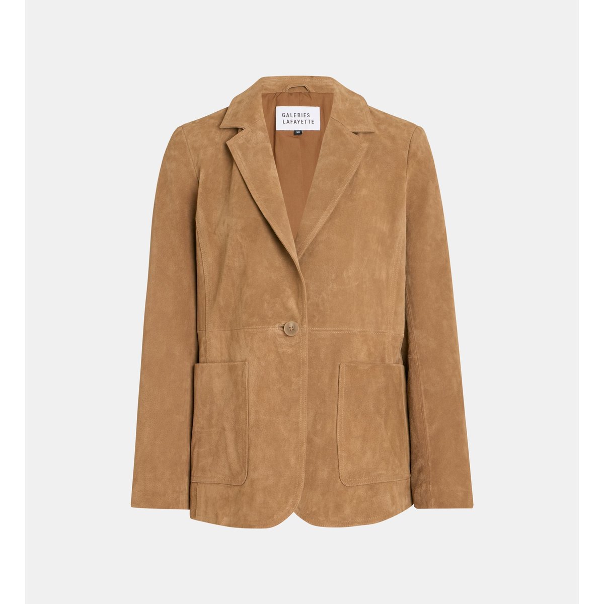 Veste droite fred daim marron, GALERIES LAFAYETTE