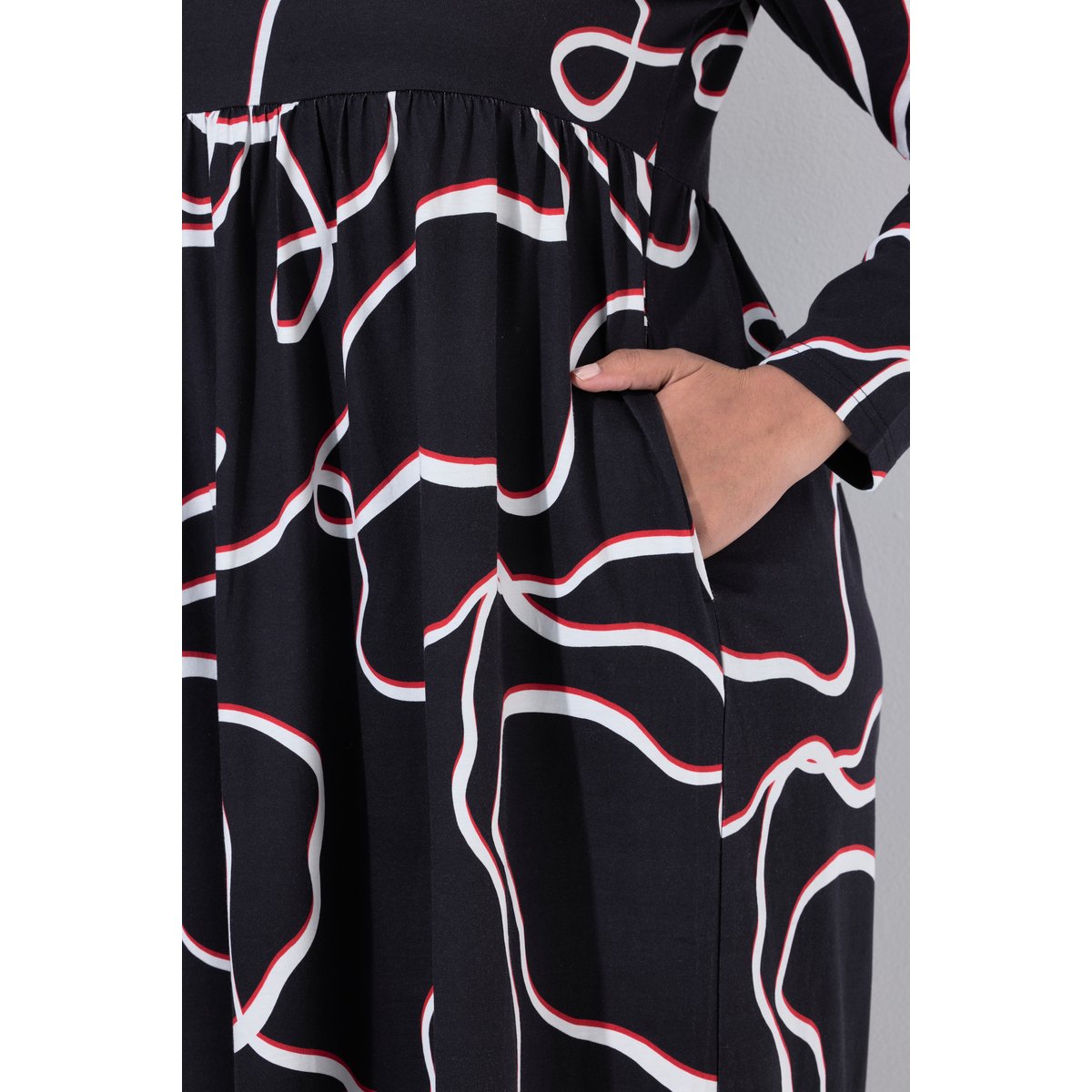 Robe maxi imprimée noir, ULLA POPKEN