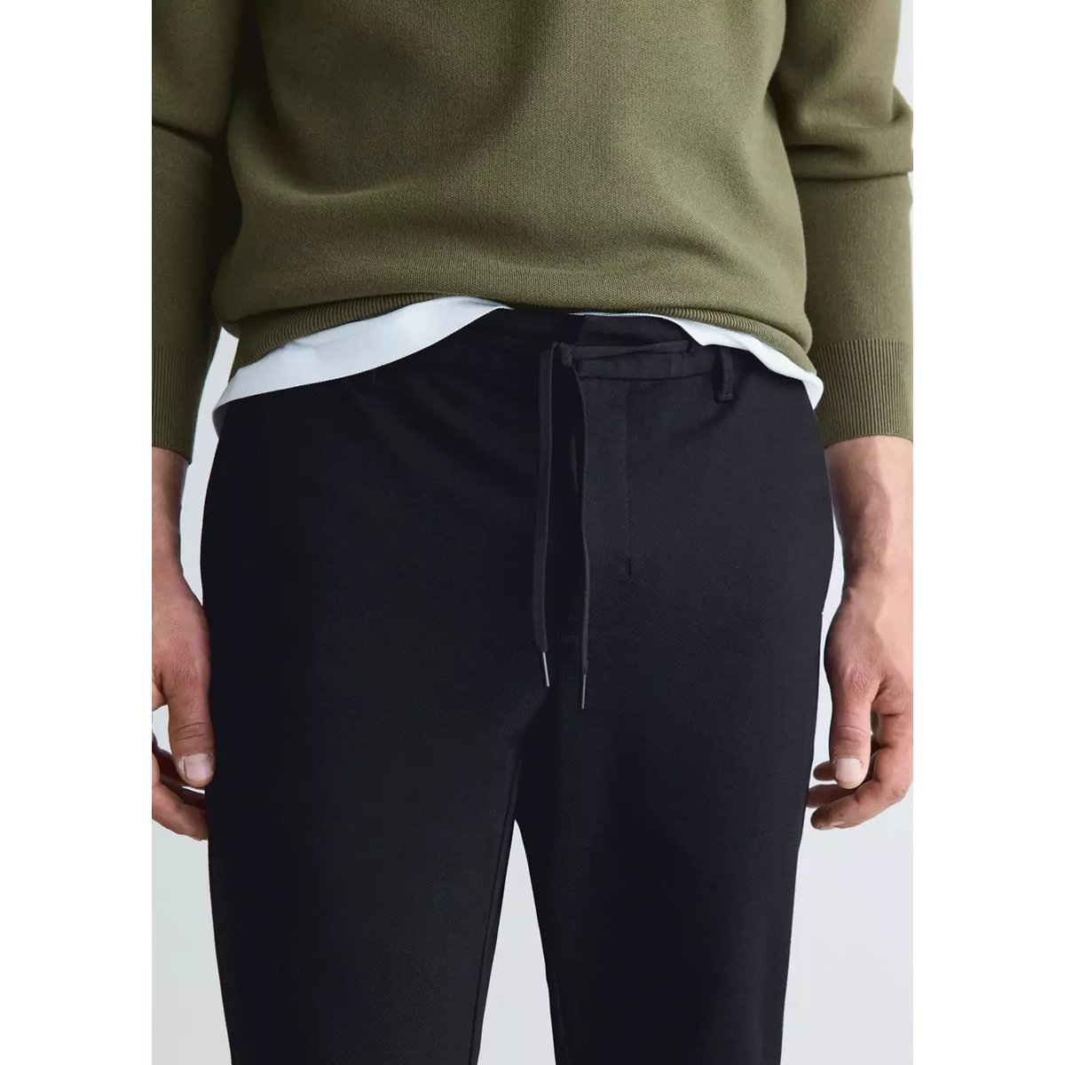 Pantalon slim-fit comfort Thermolite® noir, MANGO MAN