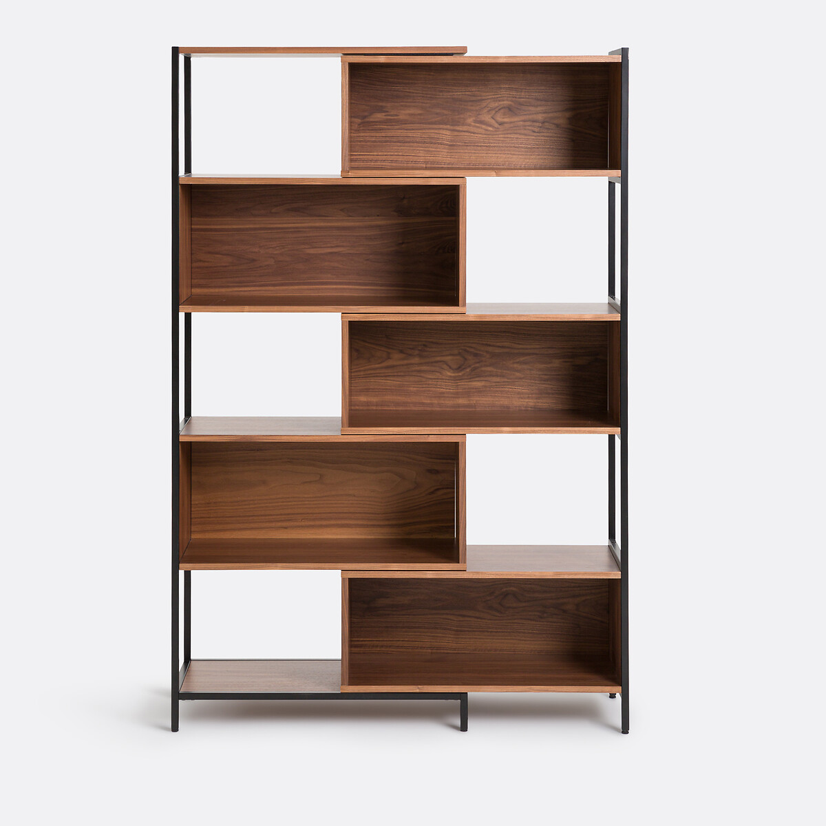 Bibliothèque modulable et extensible, en plaqué noyer, VOLGA coloris noyer, LA REDOUTE INTERIEURS