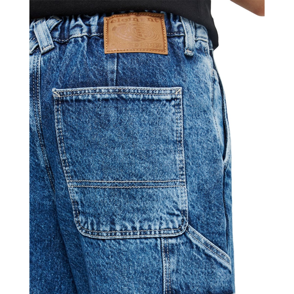 Pantalon baggy BIG CARPENTER DENIM Y bleu mid used, ELEMENT