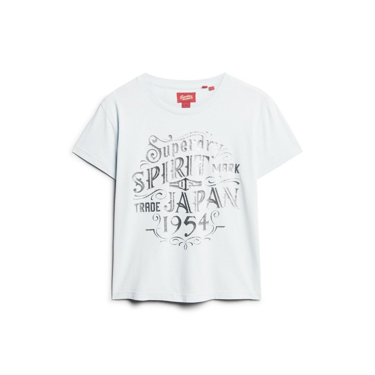 T-shirt ajusté métallisé Workwear bleu sel de mer, SUPERDRY