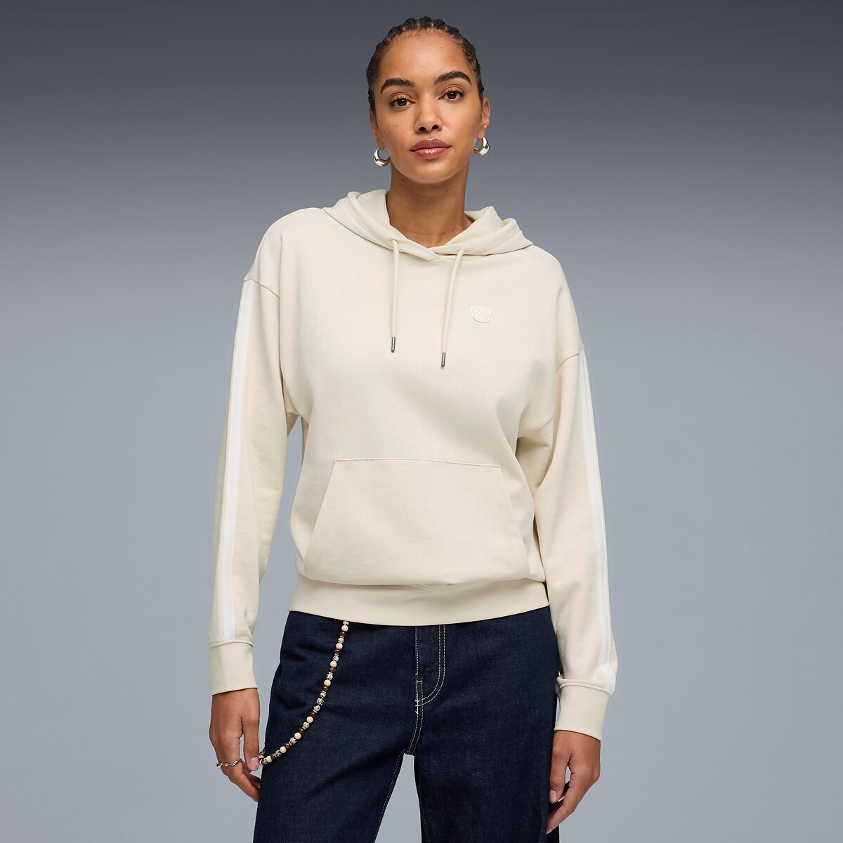 Sweat à capuche ESSENTIAL ELEVATED ecru, PUMA