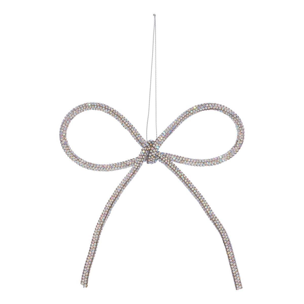 SDN METAL NOEUD STRASS 14CM argent, ATMOSPHERA